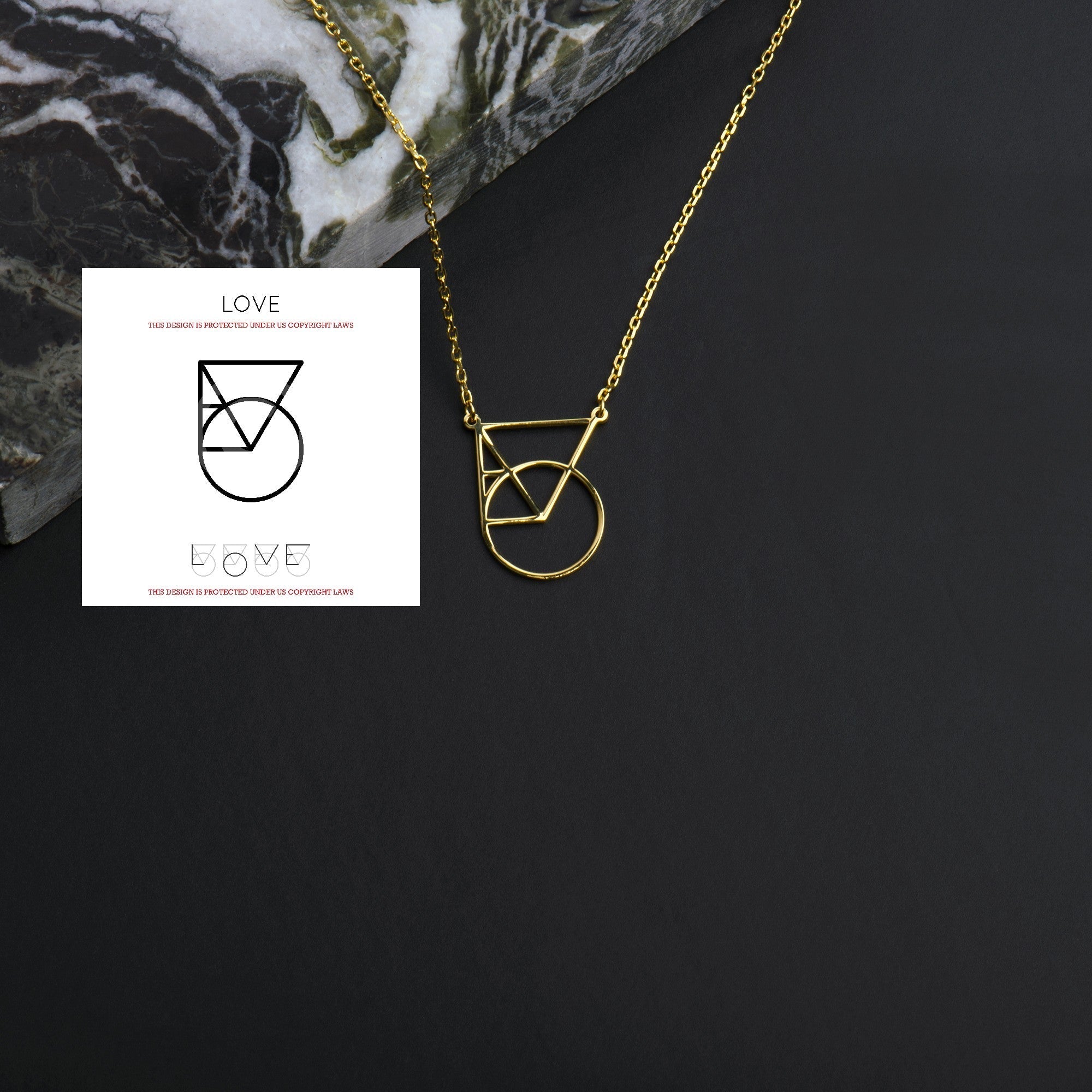 14K Gold Love Logo Necklace