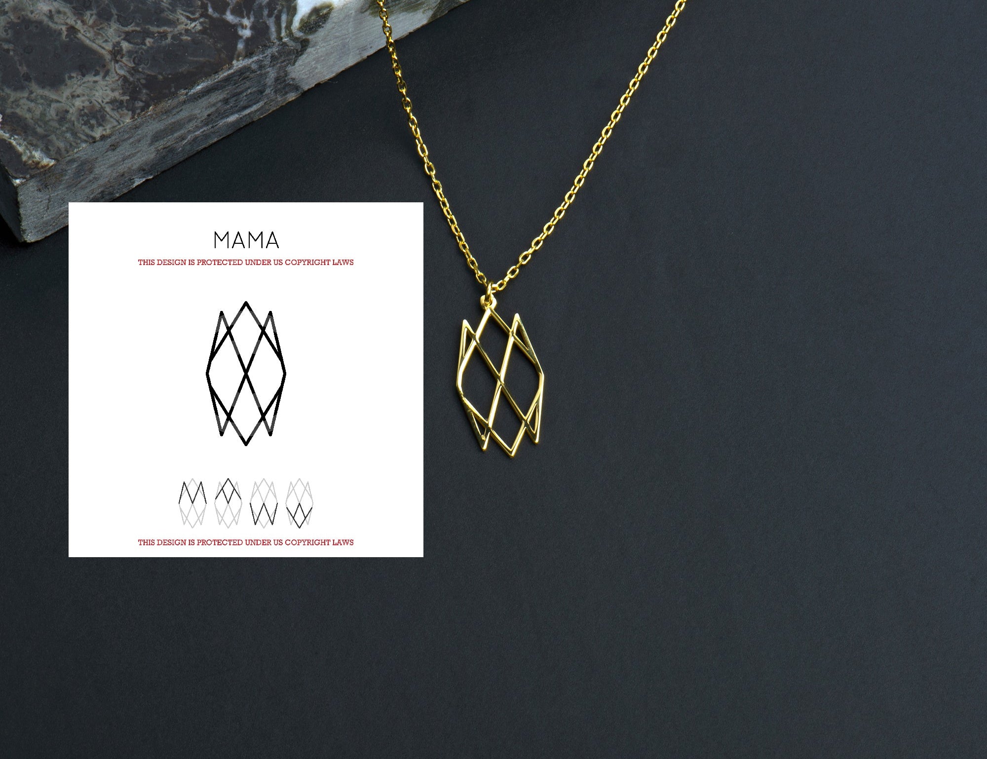 Minimalist Gold Name Logo Necklace