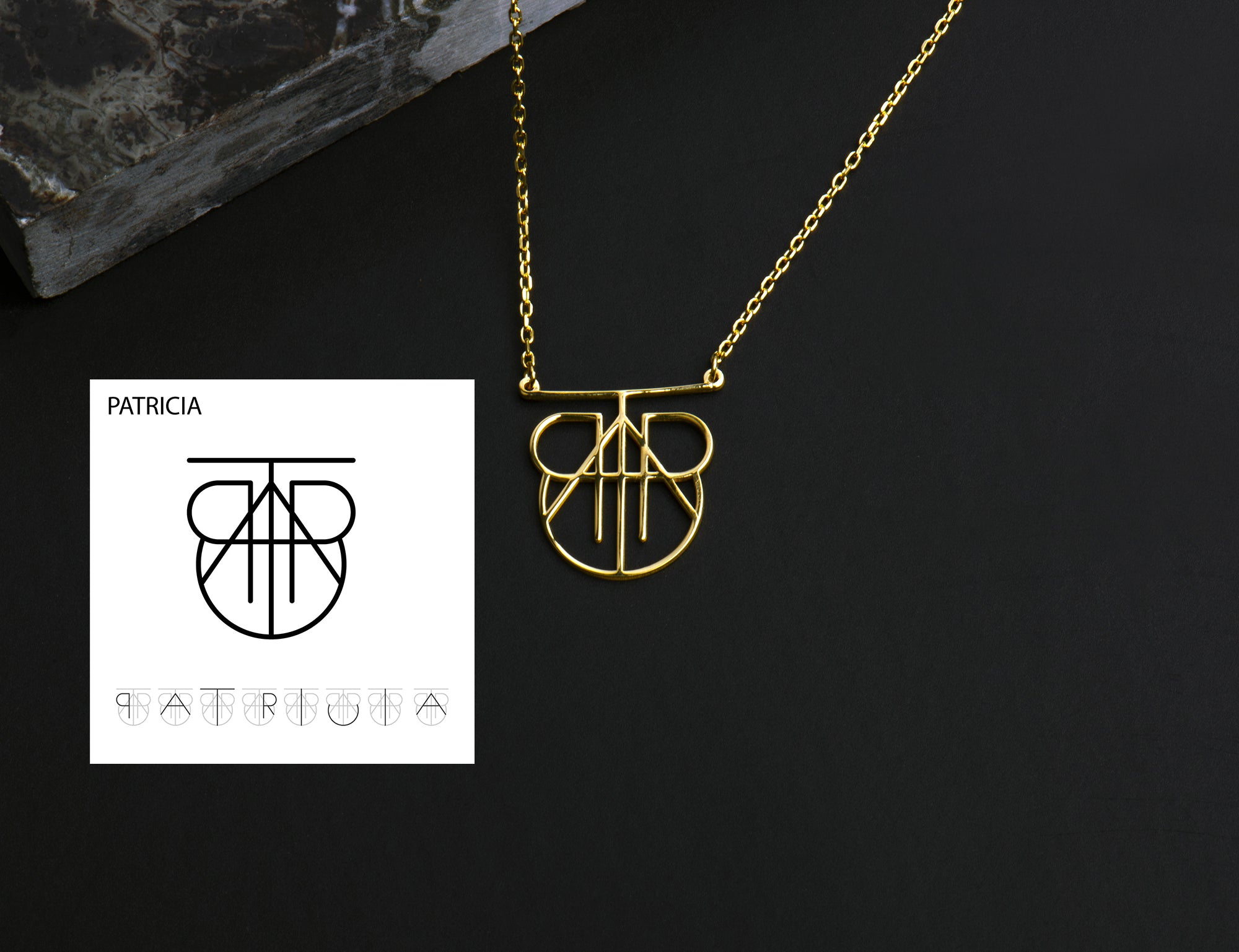 Name Logo Necklace - Sterling Silver