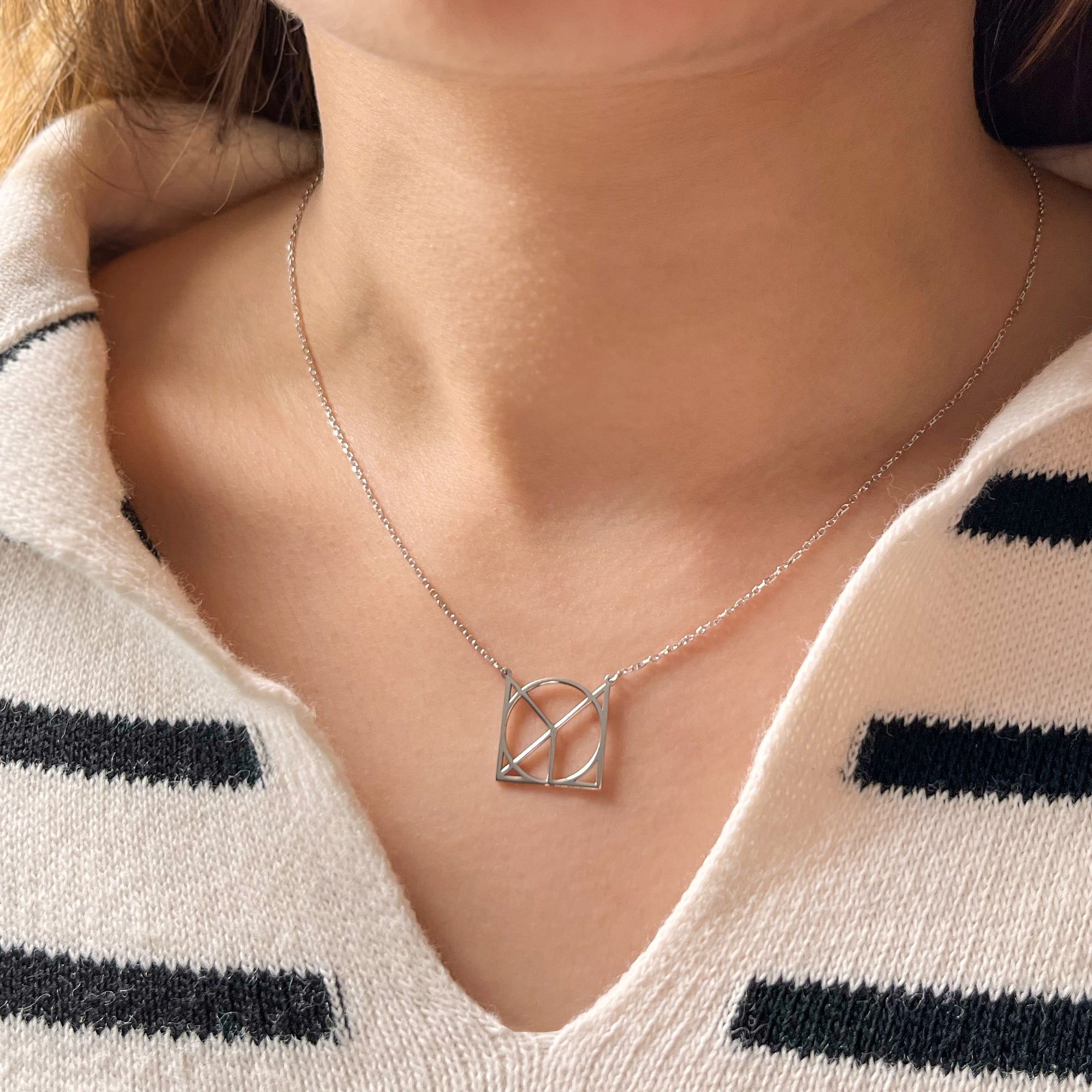 Valentines Day Gift for Her White Gold Name Logo Necklace