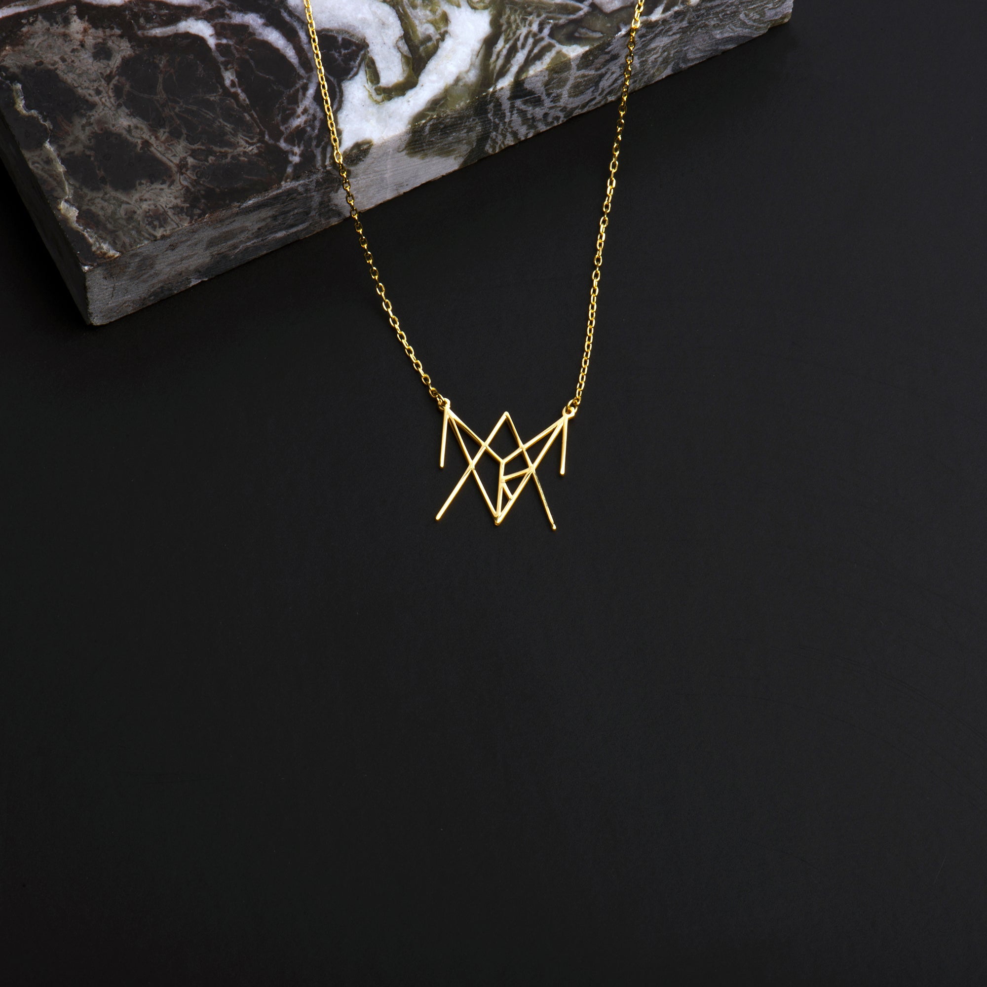 Yellow Gold Name Logo Necklace Birthday Gift for Sister