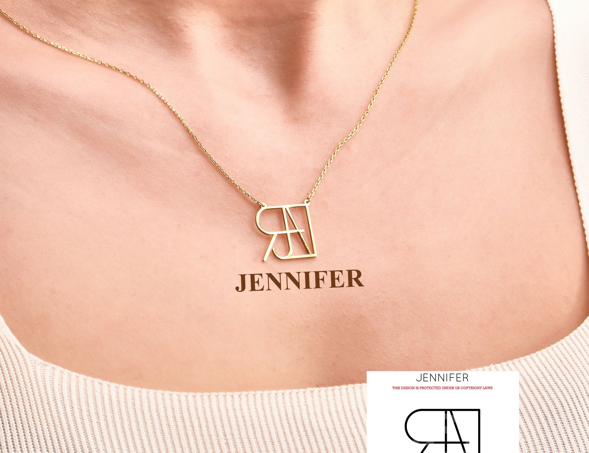 Name Logo Necklace Anniversary Gift